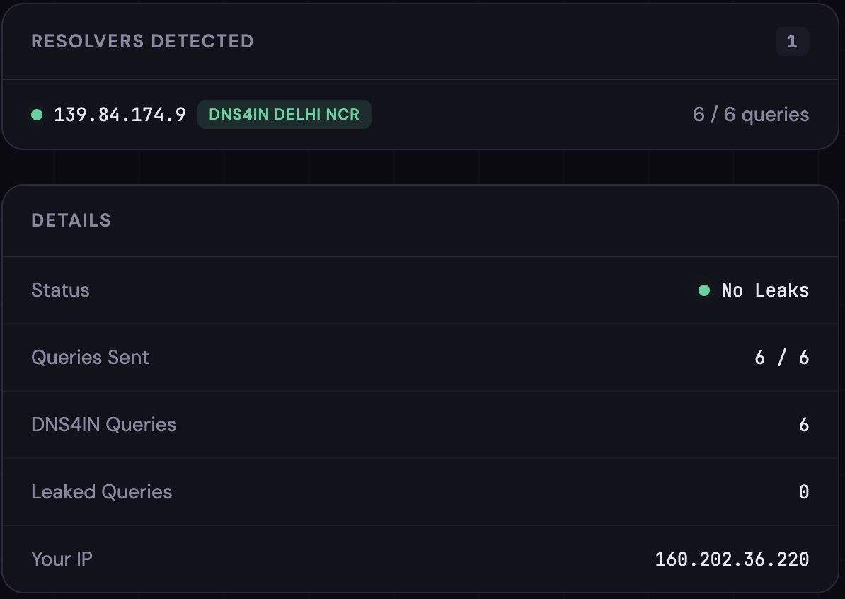 Connection test verdict